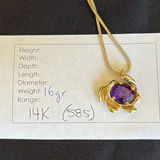 14K Gold Necklace With Amethyst Stone Pendant - thumbnail 9 of 9