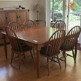 Wood Dining Table with 6 Chairs and 2 Leaves - thumbnail 1 of 13