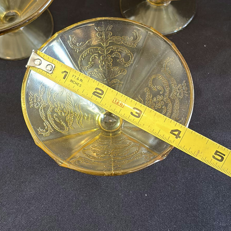 Assorted Etched Glass Dessert Cups and Glass Jar - image 9 of 18