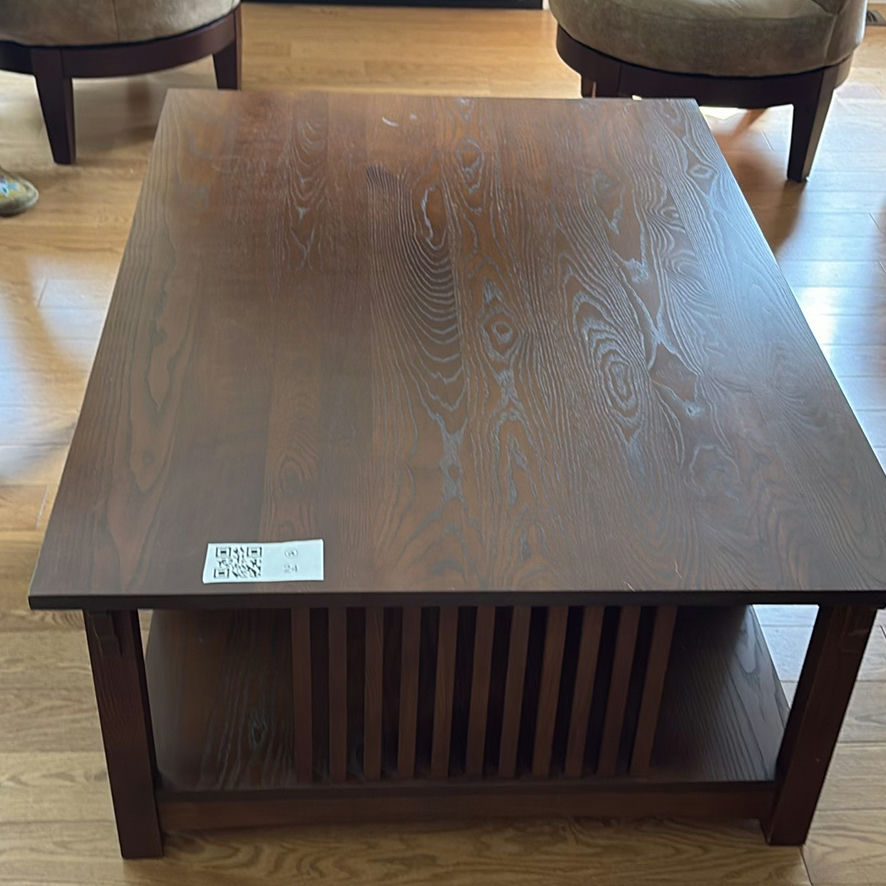 Wood Coffee Table with Drawers and Shelving - image 11 of 12