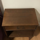 MCM Wood Bed Frame with Nightstand - thumbnail 3 of 13
