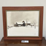 ORIGINAL Arto Yuzbasiyan "Farm in Winter" Painting - thumbnail 1 of 8