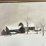 ORIGINAL Arto Yuzbasiyan "Farm in Winter" Painting - thumbnail 3 of 8
