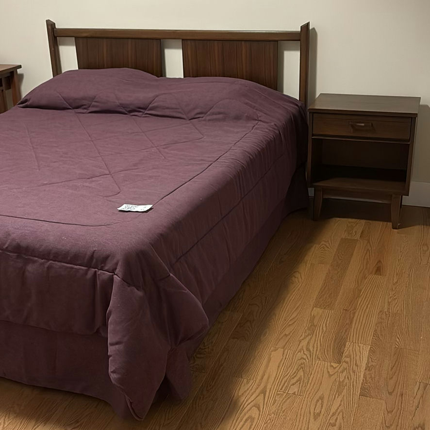 MCM Wood Bed Frame with Nightstand - image 1 of 13