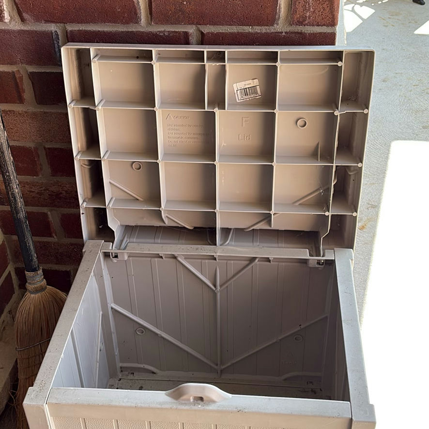 Suncast Tilt-Out Trash Can Cabinet & Small Seat/Cabinet - image 11 of 15