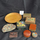 Assorted Decorative Boxes, Wooden Bowl, and Small Accessories - thumbnail 1 of 12