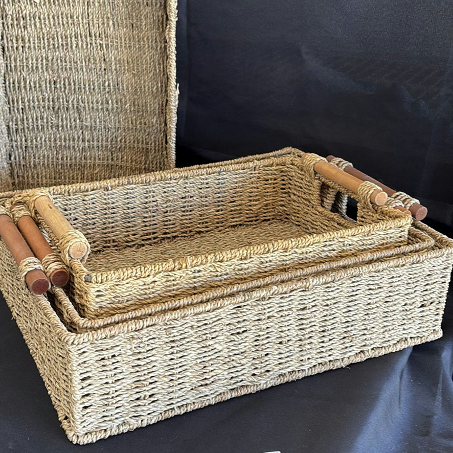 Set of Woven Storage Baskets and Trays - image 2 of 9