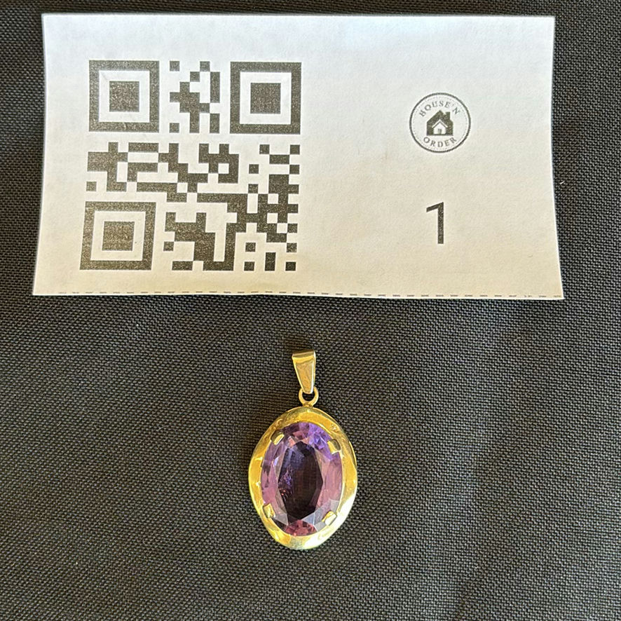 18K Gold Amethyst Pendant with Appraisal  - image 1 of 10