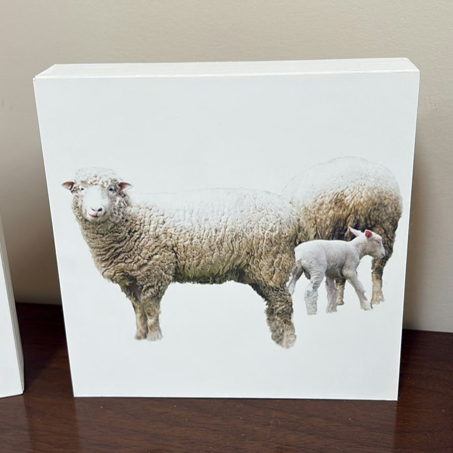Set of Four Sheep and Lamb Wooden Wall Art Pieces - image 4 of 8
