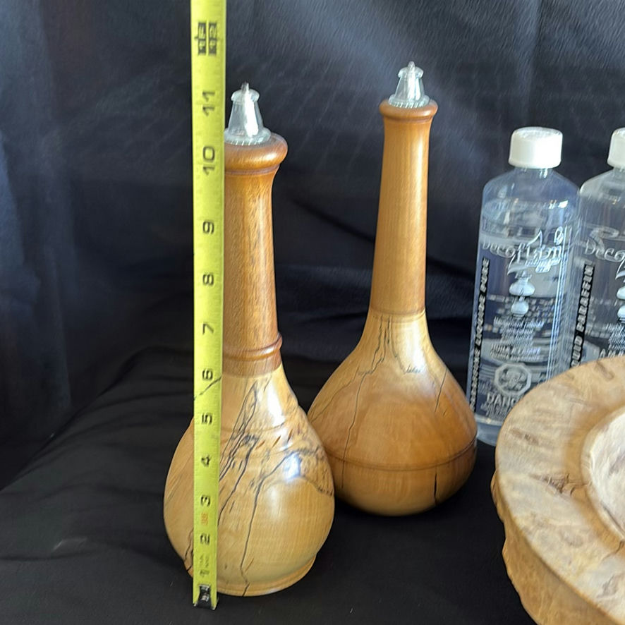 Wooden Bowl by Brahm Friedlander and Two Wooden Oil lamps by Ron Ball - image 3 of 11