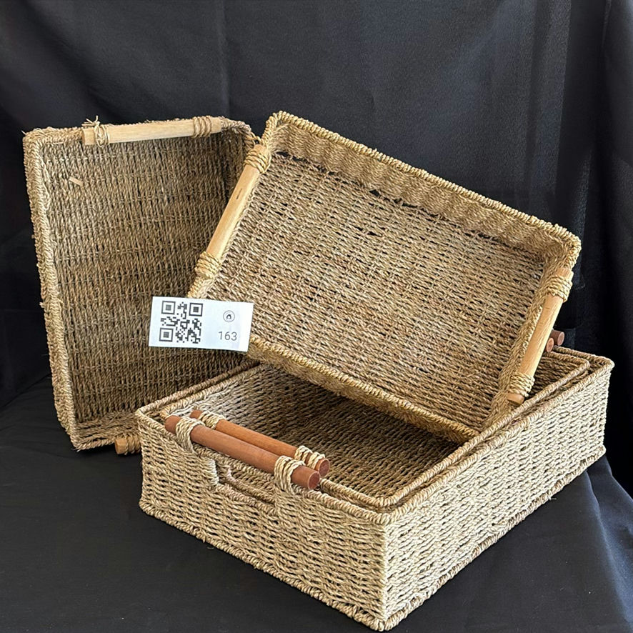 Set of Woven Storage Baskets and Trays - image 1 of 9