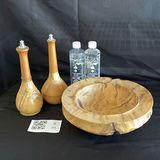 Wooden Bowl by Brahm Friedlander and Two Wooden Oil lamps by Ron Ball - thumbnail 1 of 11