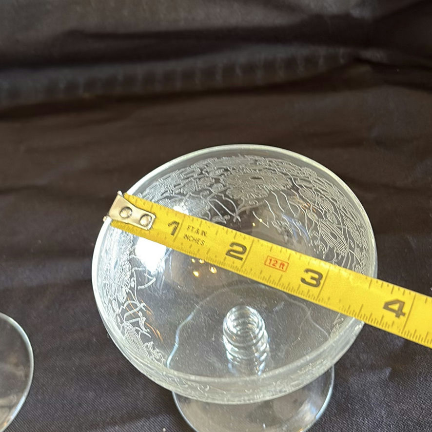 Assorted Etched Glass Dessert Cups and Glass Jar - image 4 of 18