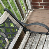 Outdoor Cast Iron & wood Garden Bench - thumbnail 7 of 11