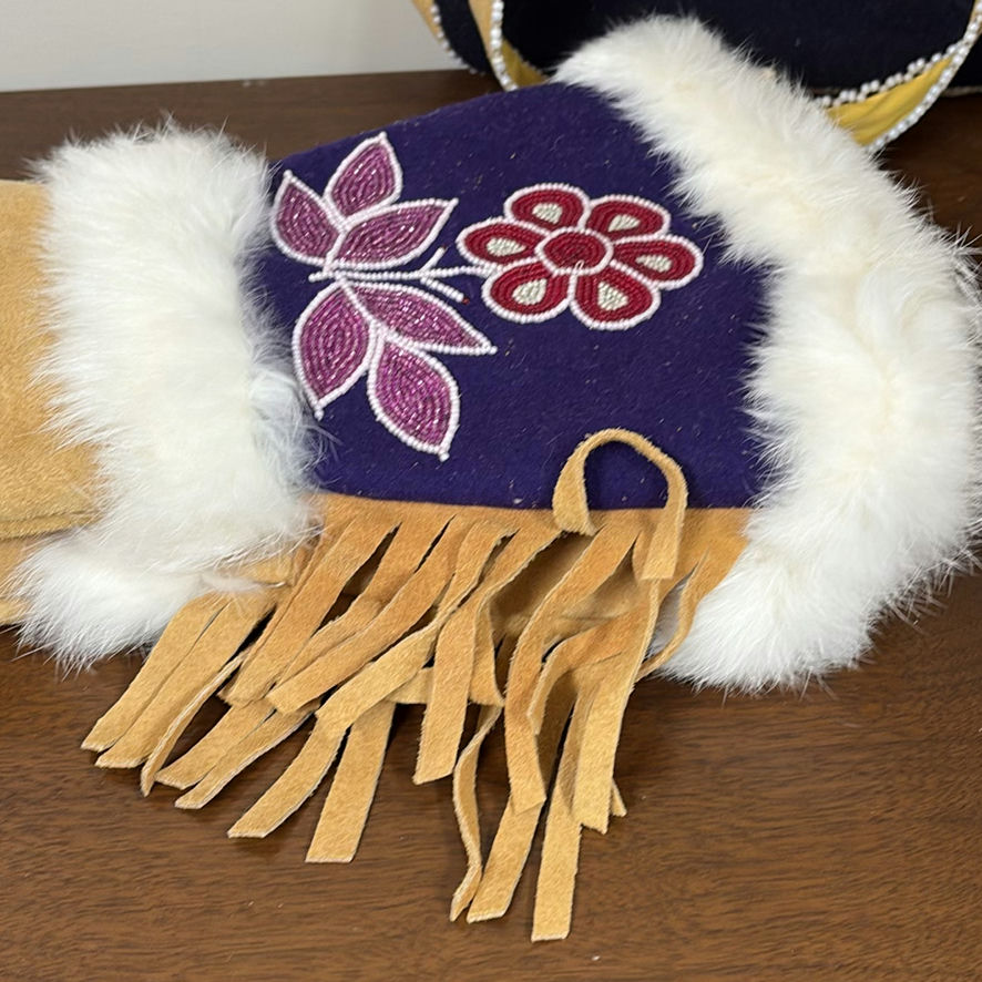 Indigenous Beaded & Fur Mitts, Satchel and First Nations Graphic Sweatshirts - image 11 of 20