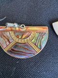Vintage Costume Jewelry Lot with Brooches, Earrings, Pearl Necklaces, and Compact Mirror - thumbnail 17 of 19
