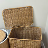 Two Wicker and Bamboo Laundry Hampers - thumbnail 4 of 9
