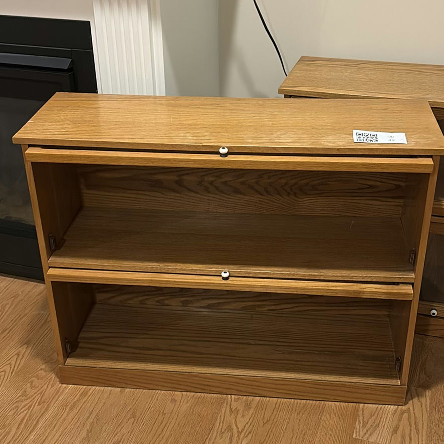 Two Oak-Finish Barrister Bookcases - image 3 of 8