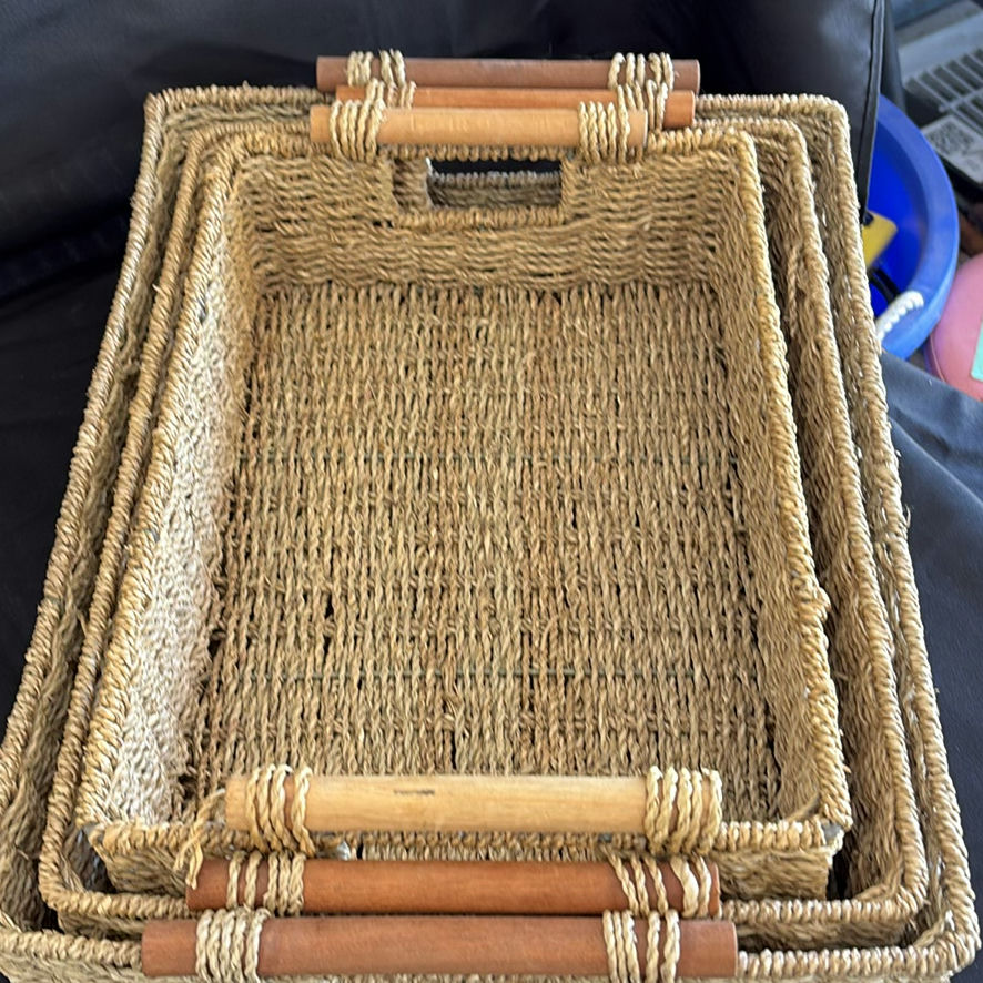 Set of Woven Storage Baskets and Trays - image 9 of 9