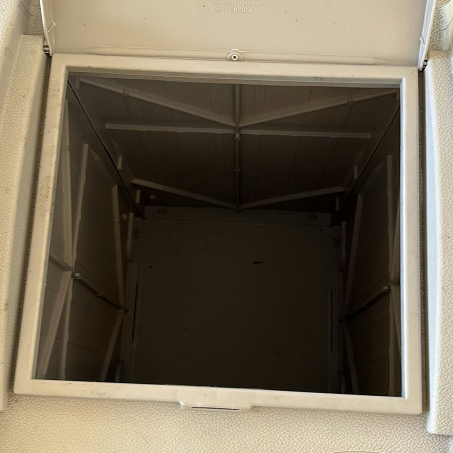 Suncast Tilt-Out Trash Can Cabinet & Small Seat/Cabinet - image 4 of 15