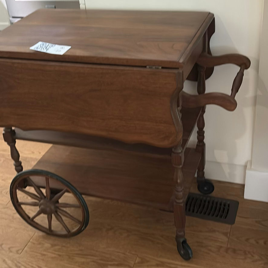 Wooden Drop-Leaf Tea Cart - image 7 of 11