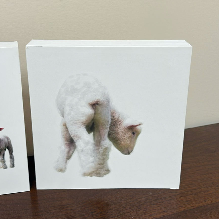 Set of Four Sheep and Lamb Wooden Wall Art Pieces - image 6 of 8