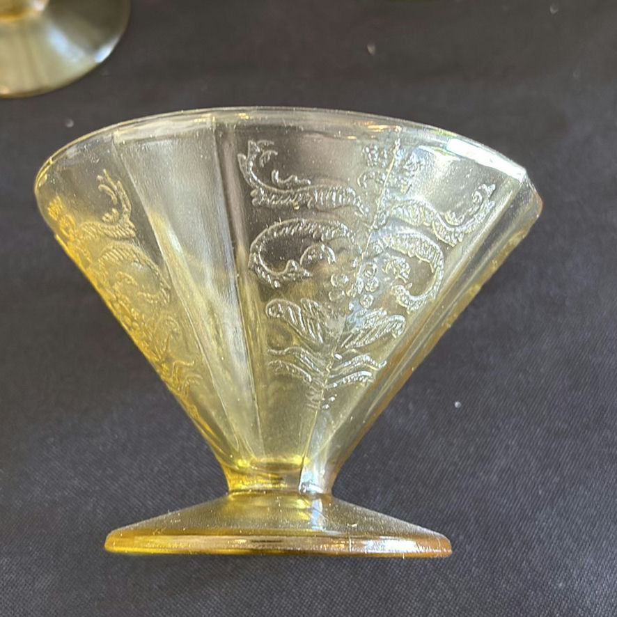 Assorted Etched Glass Dessert Cups and Glass Jar - image 8 of 18