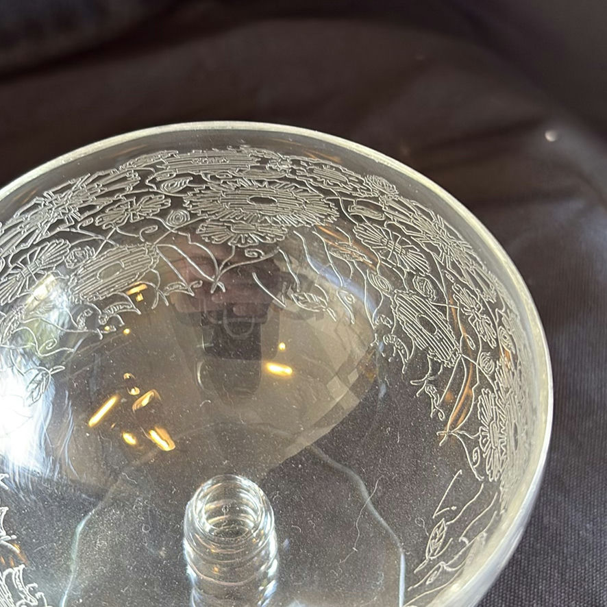 Assorted Etched Glass Dessert Cups and Glass Jar - image 5 of 18