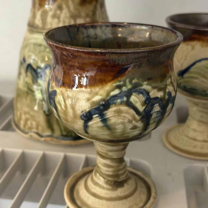 Studio Pottery Collection: Pitcher and Goblets - image 2 of 11