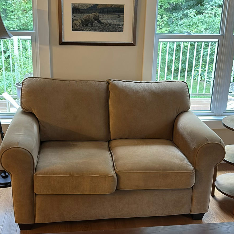 Beige Loveseat - image 1 of 12