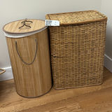 Two Wicker and Bamboo Laundry Hampers - thumbnail 1 of 9