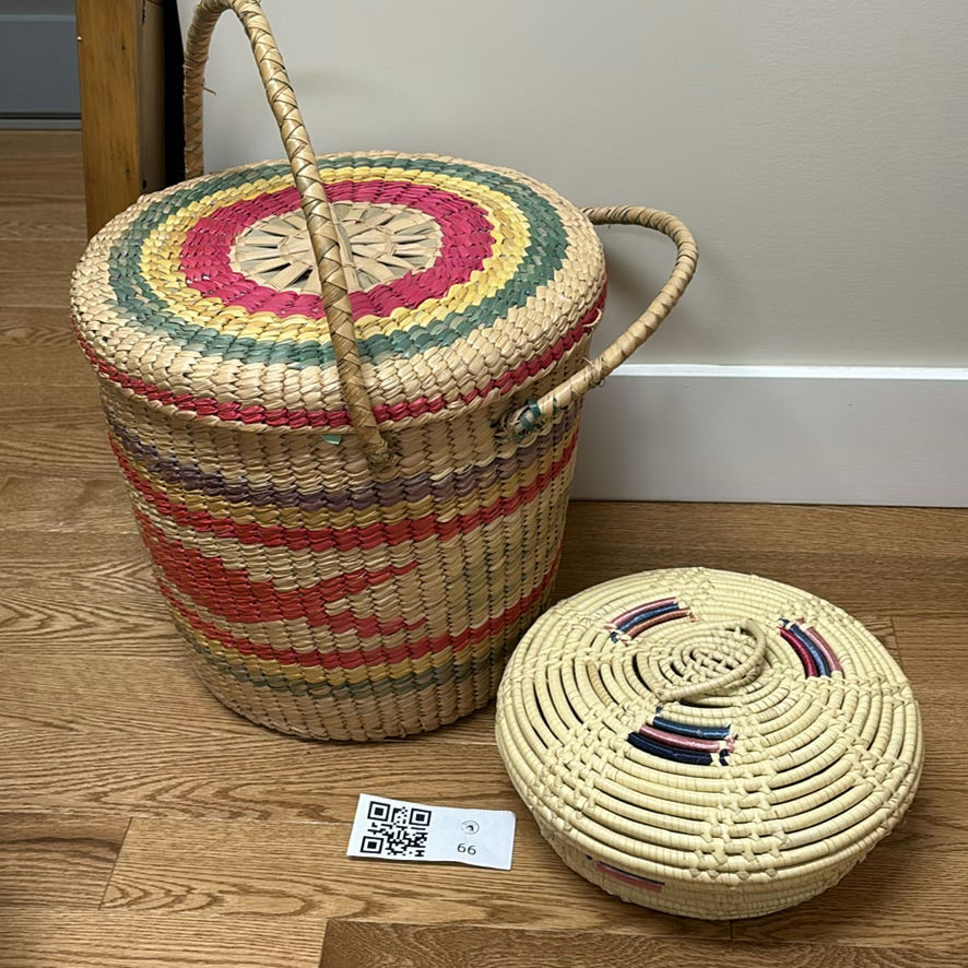 Woven Basket and Lidded Coiled Basket - image 1 of 10