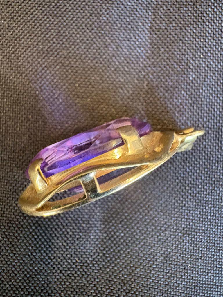 18K Gold Amethyst Pendant with Appraisal - image 9 of 10