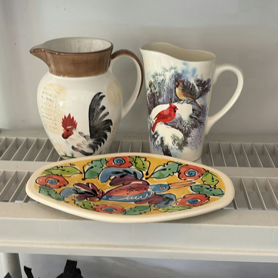 Decorative Ceramic Pitchers and Oval Serving Platter - image 1 of 13