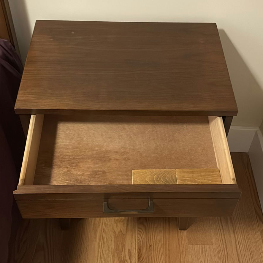 MCM Wood Bed Frame with Nightstand - image 4 of 13