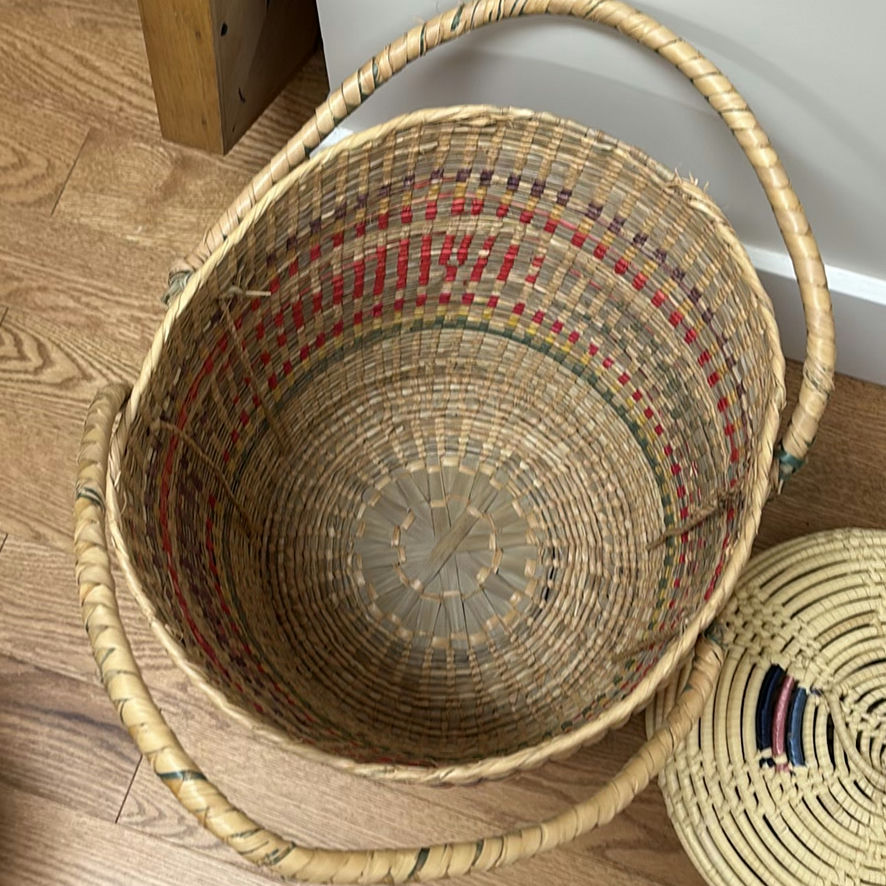 Woven Basket and Lidded Coiled Basket - image 6 of 10