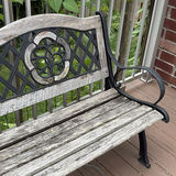 Outdoor Cast Iron & wood Garden Bench - thumbnail 2 of 11