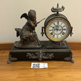 Antique ASONIA CLOCK CO. Mantel Clock with Cherub Figure - thumbnail 1 of 15
