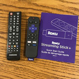 32” Samsung Flat Screen TV with Roku Streaming Stick+ and Remotes - thumbnail 2 of 7