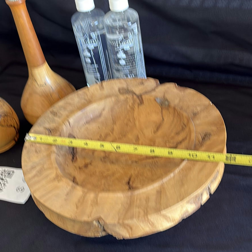 Wooden Bowl by Brahm Friedlander and Two Wooden Oil lamps by Ron Ball - image 2 of 11