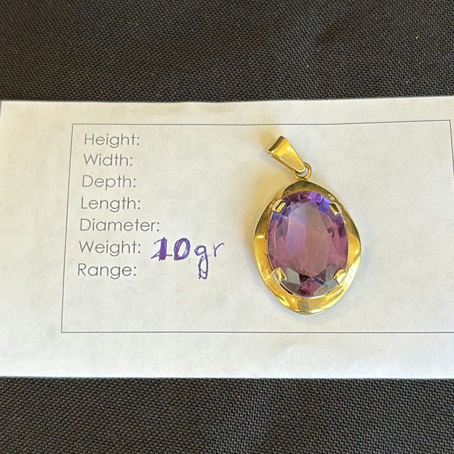 18K Gold Amethyst Pendant with Appraisal - image 10 of 10
