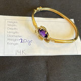14K Gold Bangle Bracelet with Amethyst - thumbnail 8 of 8
