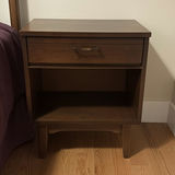 MCM Wood Bed Frame with Nightstand - thumbnail 2 of 13