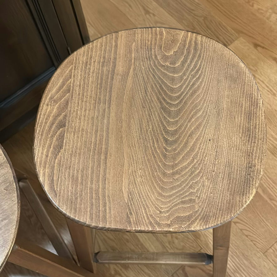 Set of Three Wooden Bar Stools - image 4 of 9