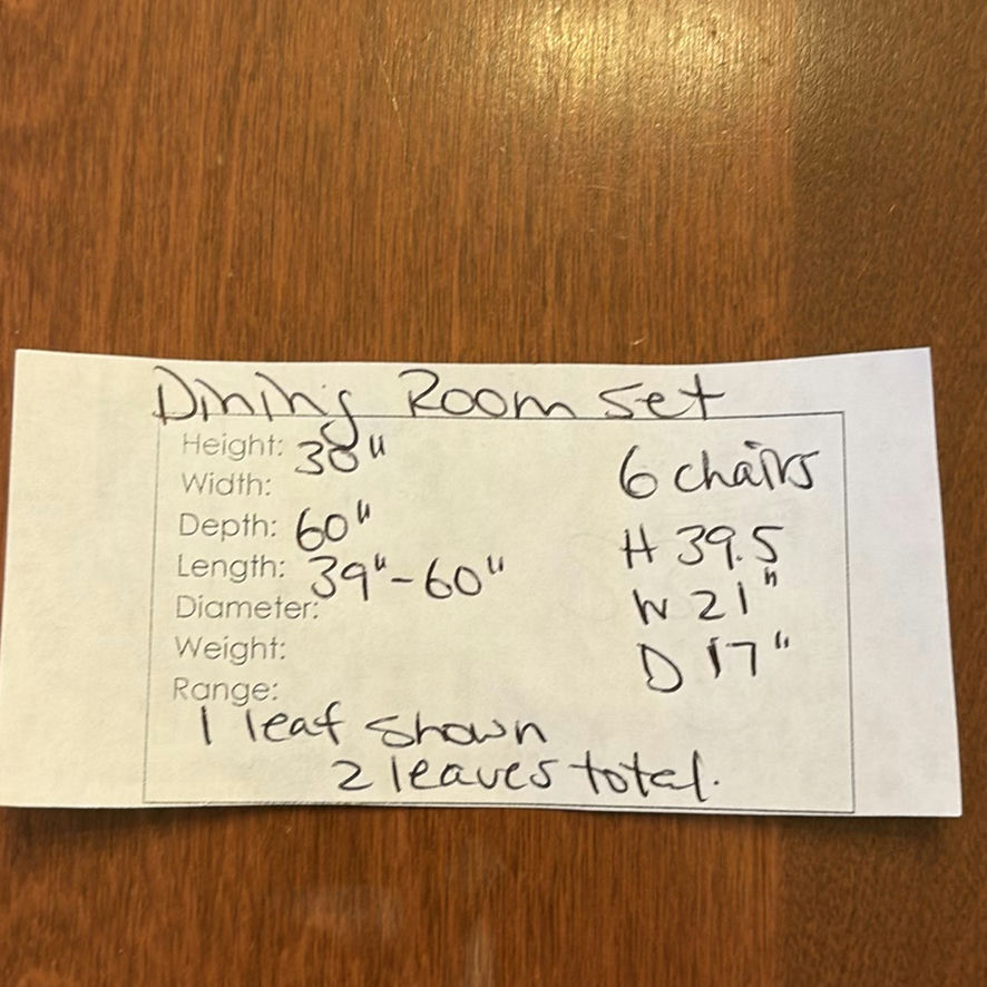 Wood Dining Table with 6 Chairs and 2 Leaves - image 13 of 13