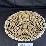 Ceramic Serving Platter, Bowl, and Woven Shell Placemat - thumbnail 3 of 5