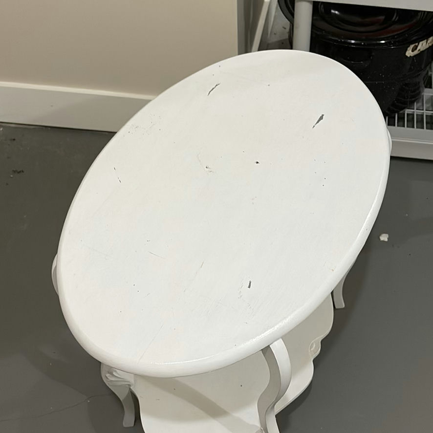 White Oval Accent Table - image 3 of 8