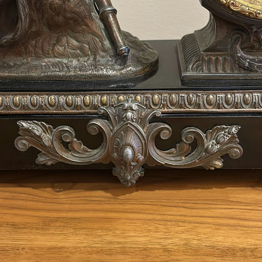 Antique ASONIA CLOCK CO. Mantel Clock with Cherub Figure - image 6 of 15