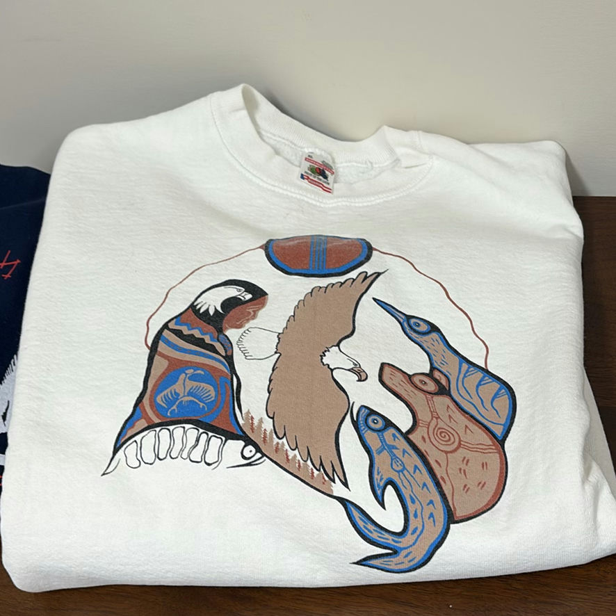 Indigenous Beaded & Fur Mitts, Satchel and First Nations Graphic Sweatshirts - image 5 of 20