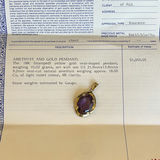 18K Gold Amethyst Pendant with Appraisal  - thumbnail 5 of 10